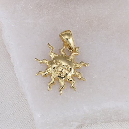 9ct gold sun pendant