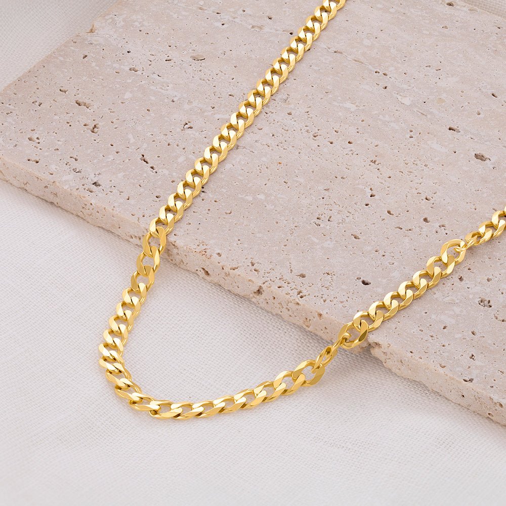 9ct Solid Yellow Gold Curb Chain 5mm