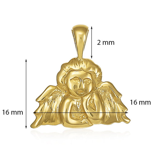 9ct Solid Yellow Gold Angel Pendants