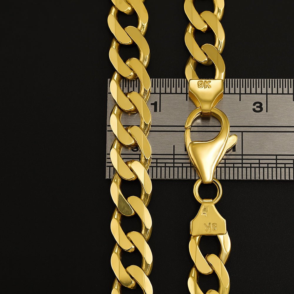 9ct Solid Yellow Gold Curb Chain 8mm