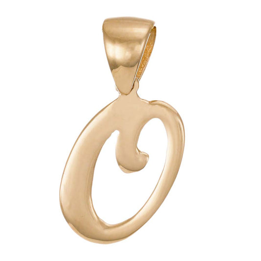 9ct Solid Gold Initial Pendant Letter O - 18mm