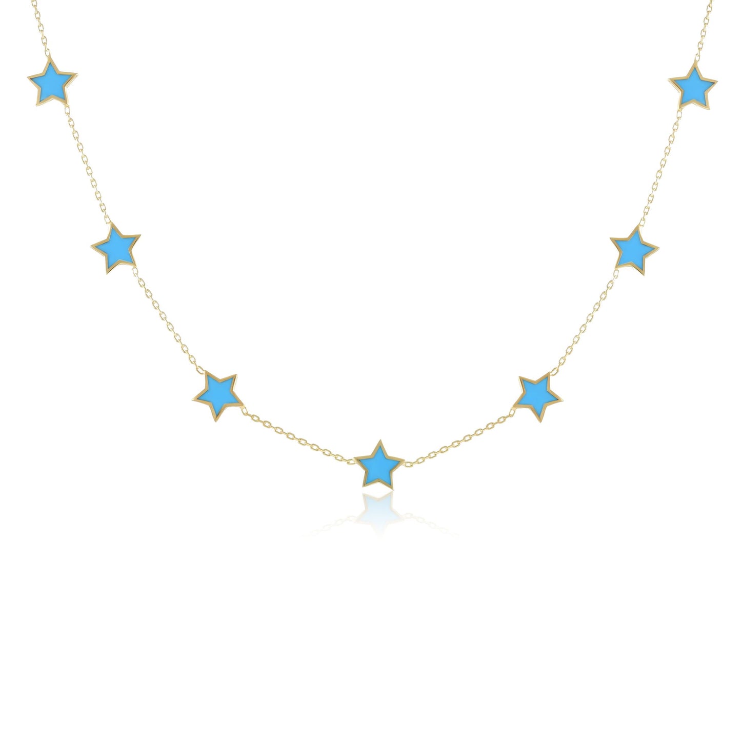 925 sterling silver blue star necklace