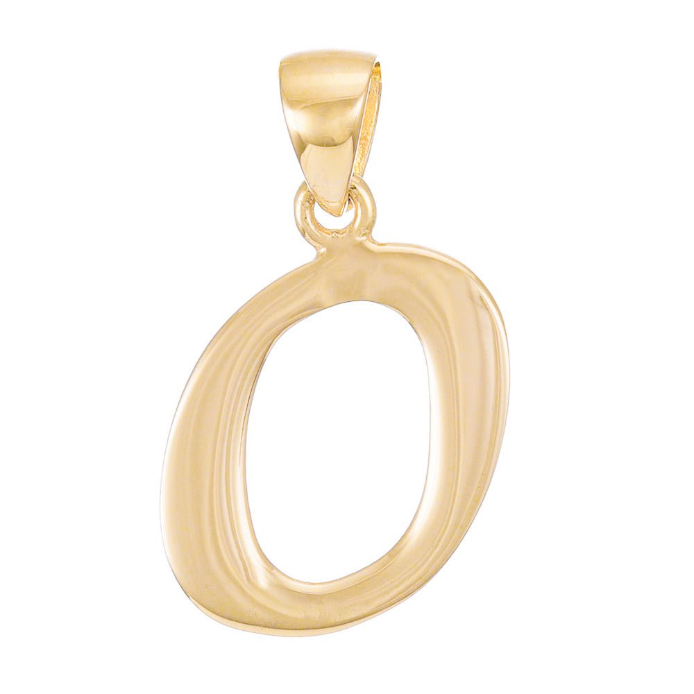 14ct Solid Gold Initial Pendant Letter O - 25mm