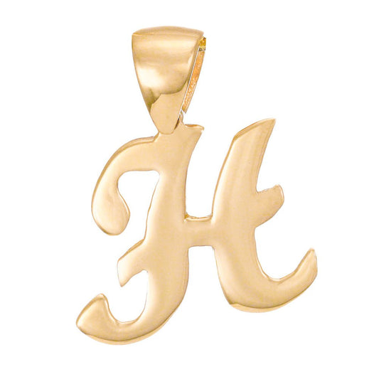 14ct Solid Gold Initial Pendant Letter H - 18mm