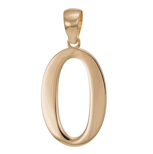 9ct Solid Gold Initial Pendant Letter O - 32mm