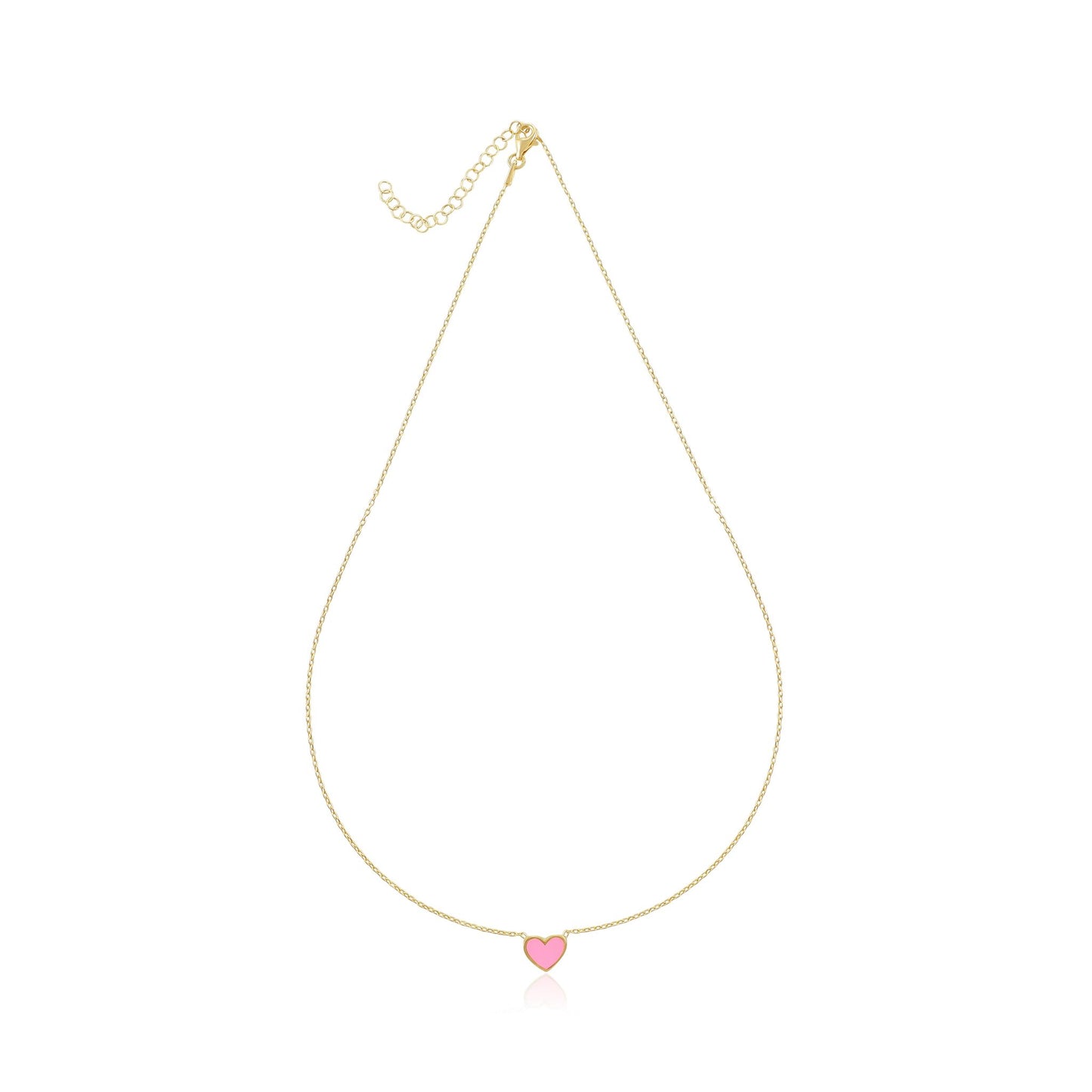 925 sterling silver pink heart necklace