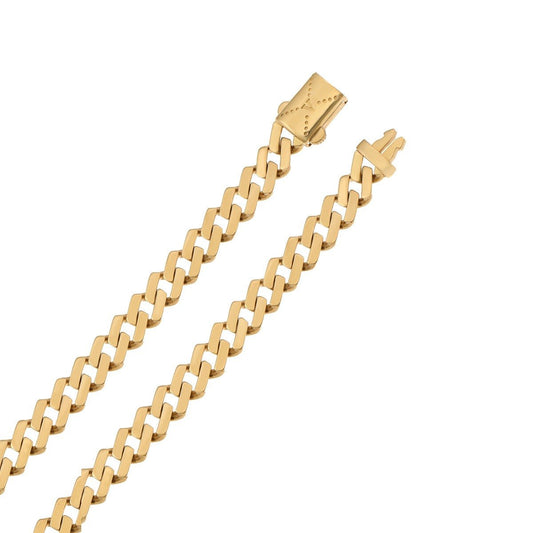 9ct Solid Yellow Gold Square Curb Chain 7mm