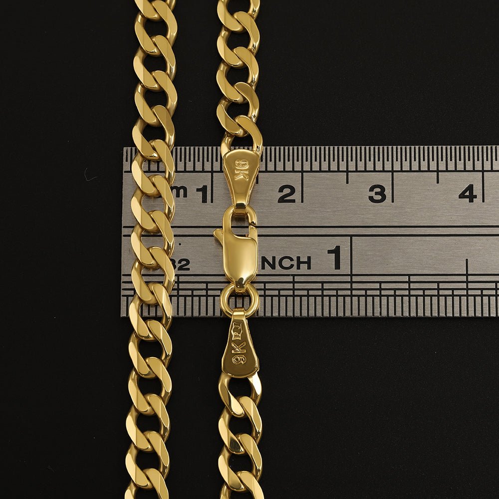 9ct Solid Yellow Gold Curb Chain 5mm