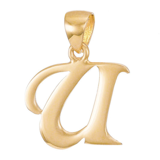 14ct Solid Gold Initial Pendant Letter U - 23mm