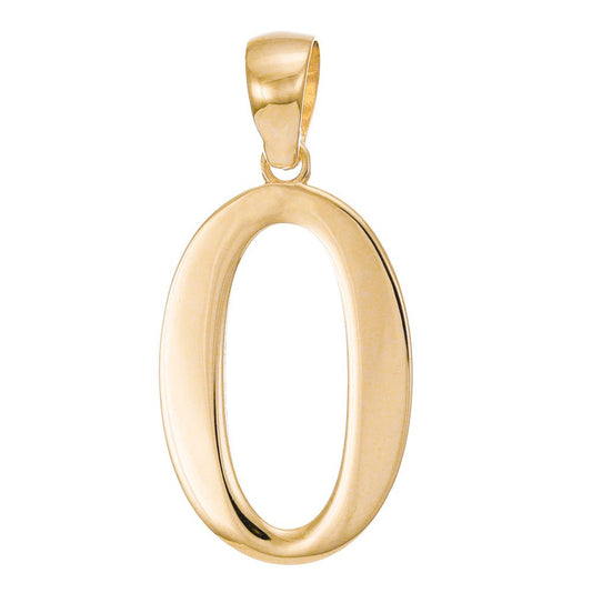 14ct Solid Gold Initial Pendant Letter O - 32mm