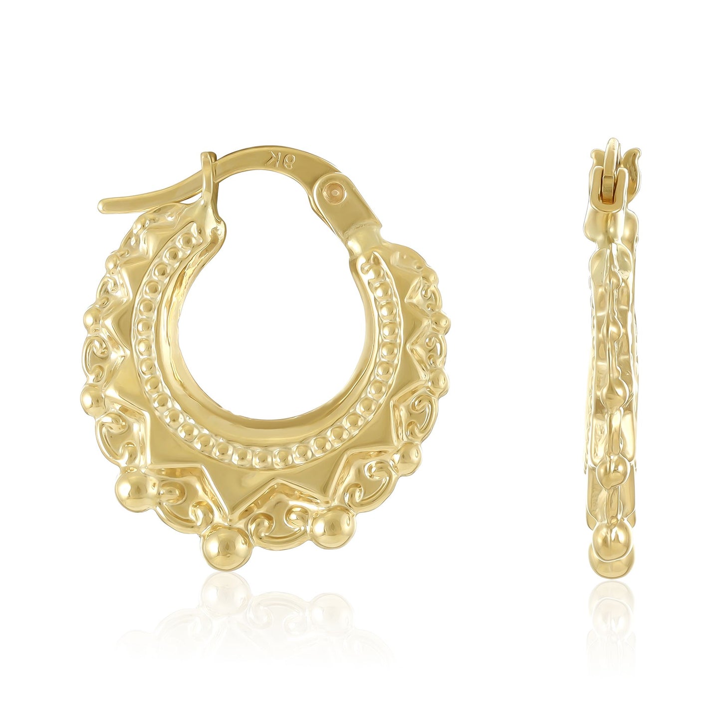 9ct Gold Creole Hoop Earrings