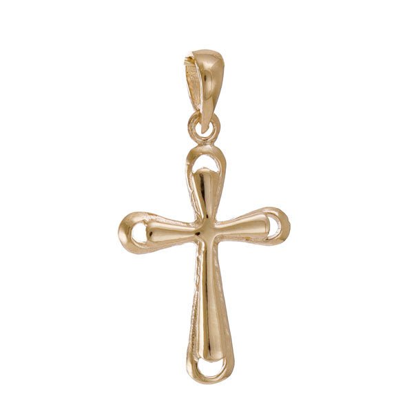 9ct Gold Looped Cross Pendant