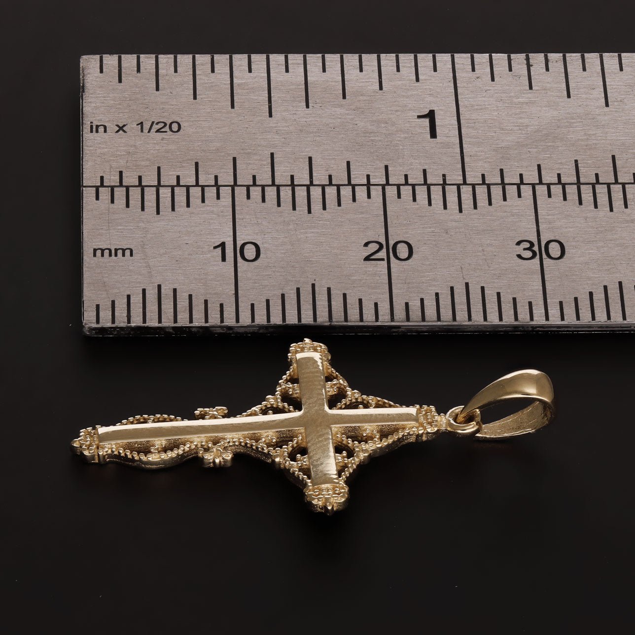 9ct Gold Ornate Filigree Cross Pendant