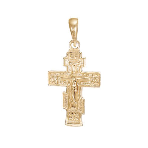 9ct Gold Russian Orthodox Crucifix Pendant 1