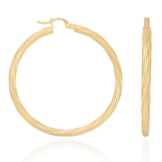 9ct Gold Spiral Hoop Earrings