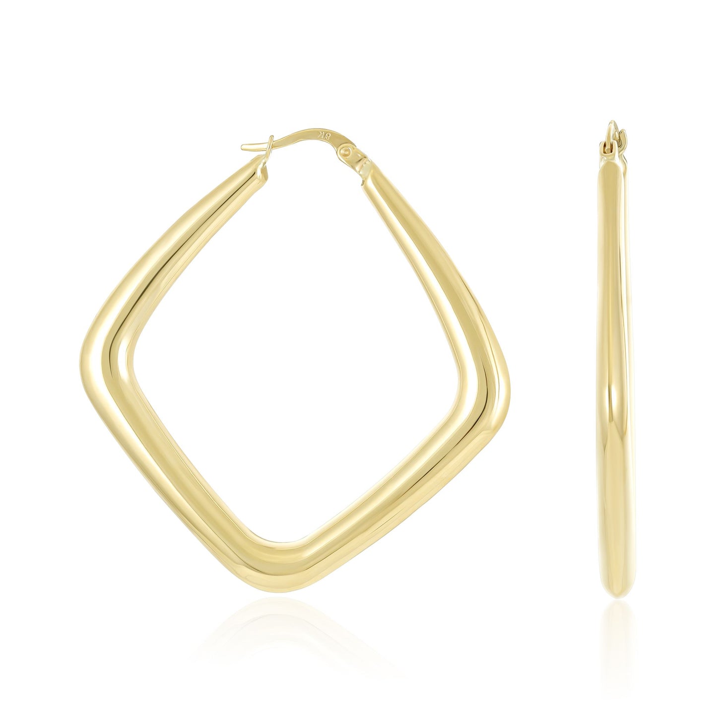 9ct Gold Square Hoop Earrings