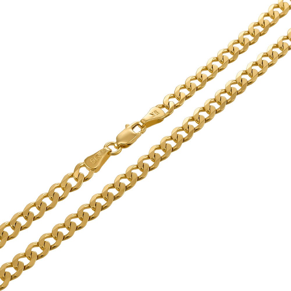 9ct Solid Yellow Gold Curb Chain 5mm