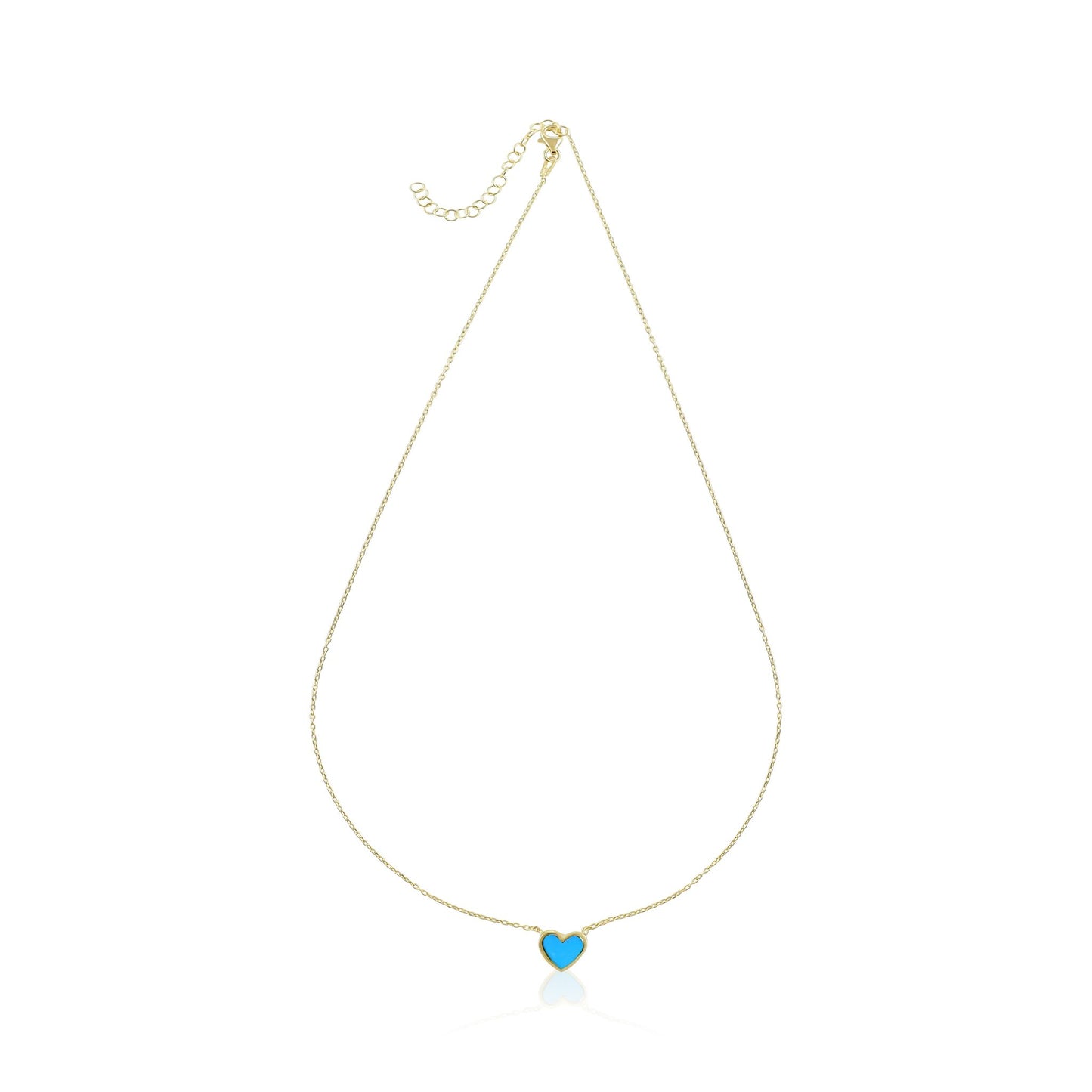 925 sterling silver blue heart necklace