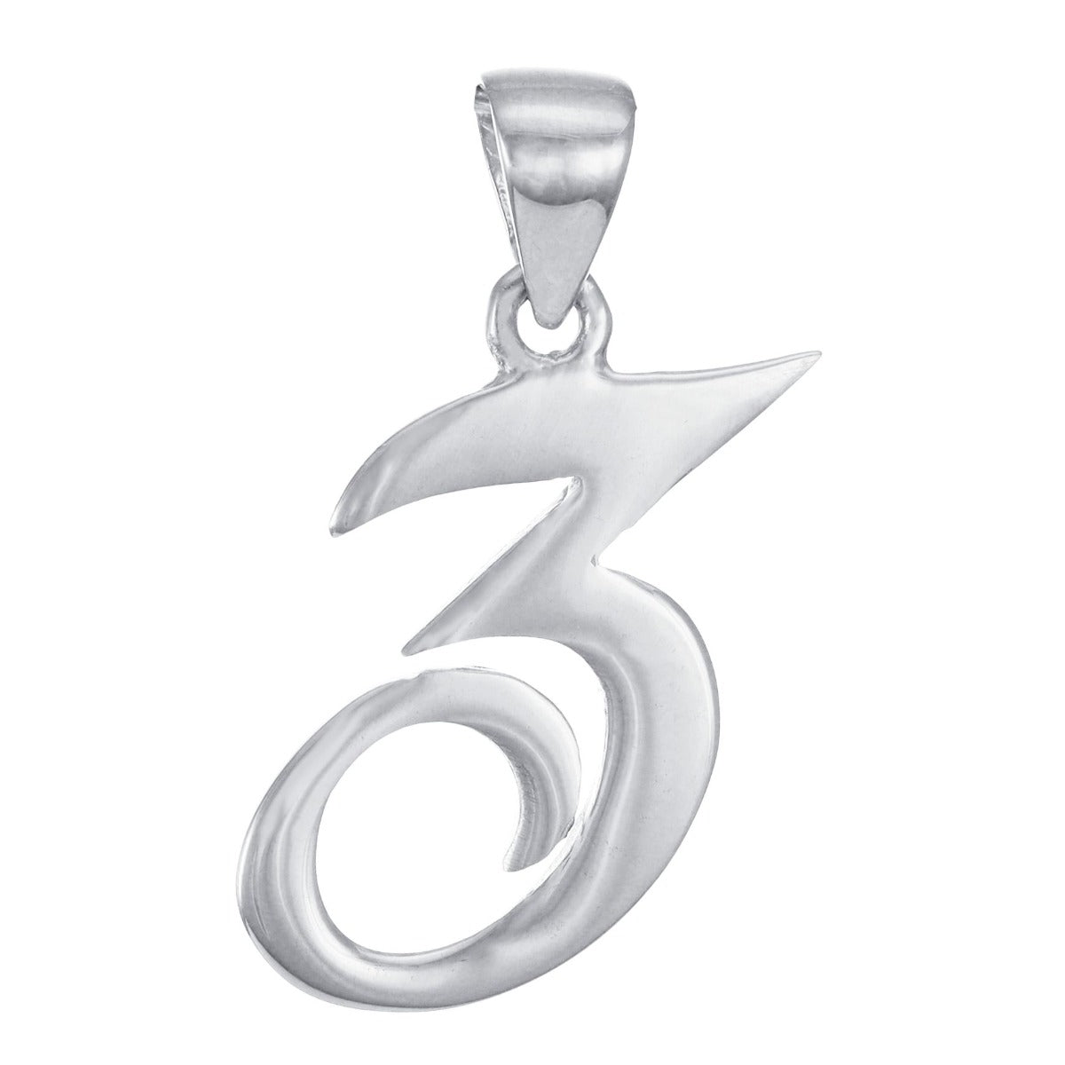 9ct Solid White Gold Initial Pendant Letter Z - 26mm