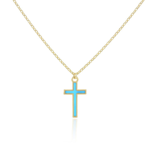 925 sterling silver blue cross necklace