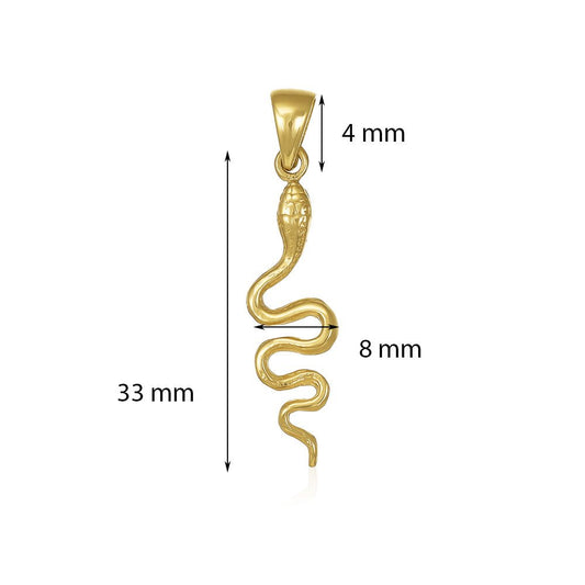 9ct gold snake pendant