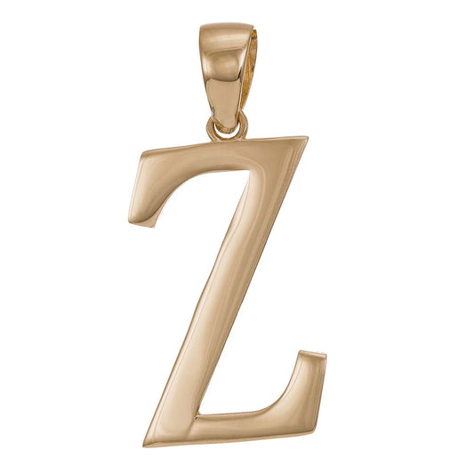 9ct Solid Gold Initial Pendant Letter Z - 37mm