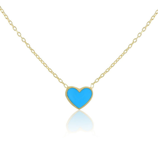 925 sterling silver blue heart necklace