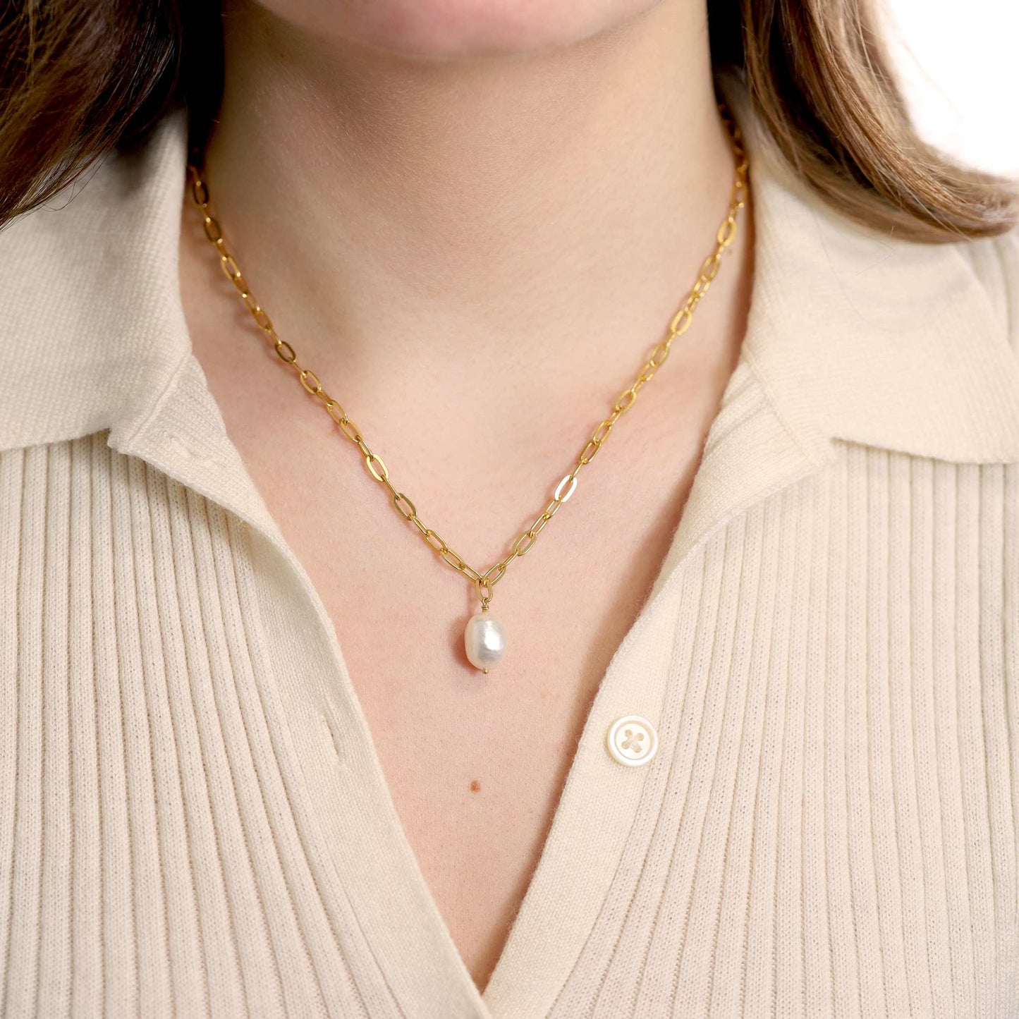 18ct Solid 1 Micron Gold Plated Pearl Necklace